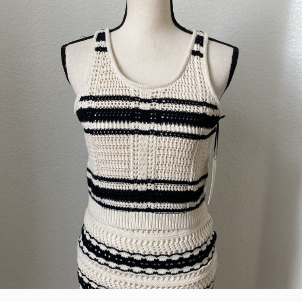 NEW Freshman 1996 Crochet Knit Midi Skirt & Top 2 Piece Matching Set Size Small